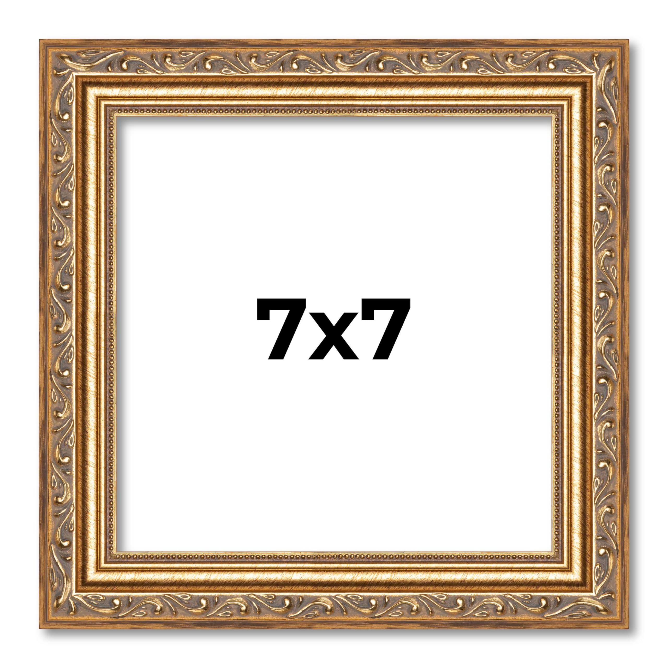 Amazon.co.jp: Poster Palooza 7x7 伝統的なアンティークゴールド木製
